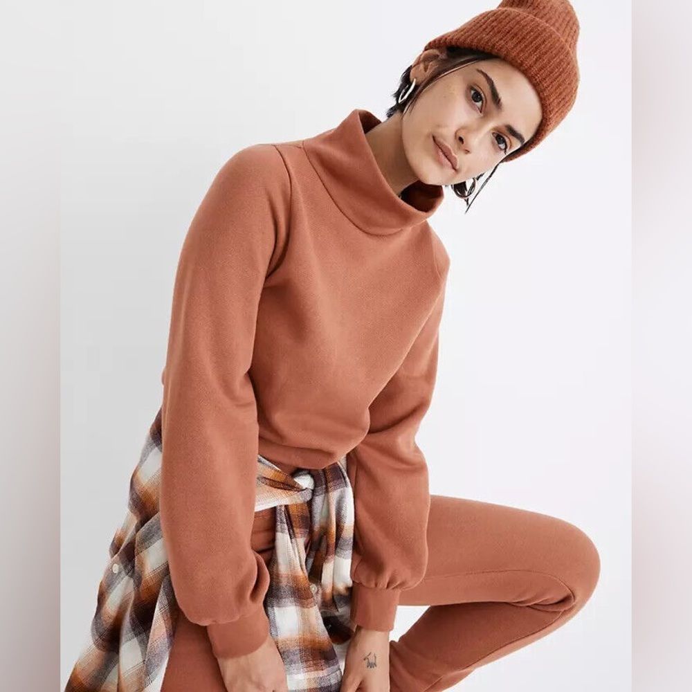 Madewell Rust Betterterry Relaxed Turtleneck Boxy… - image 2